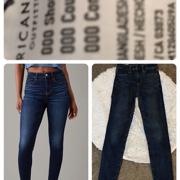 AMERICAN EAGLE 🦅 SZ 000 NEXT LEVEL STRETCH HIGH WAIST JEANS - Picture 1 of 7